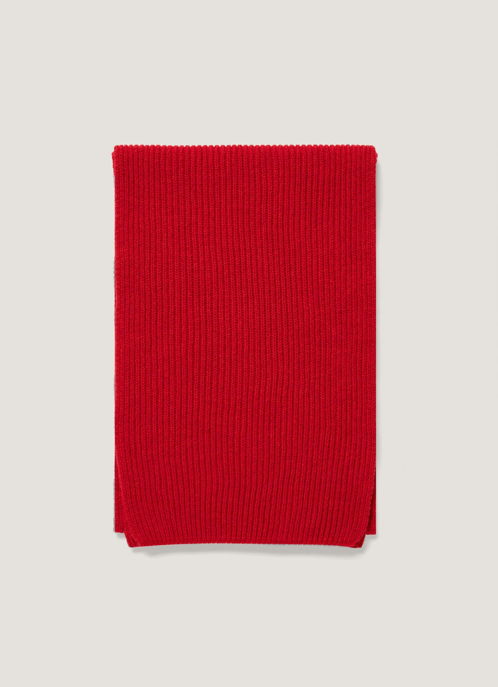 Men's Cashmere Ribbed Scarf in Ruby Red