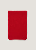 Men's Cashmere Ribbed Scarf in Ruby Red