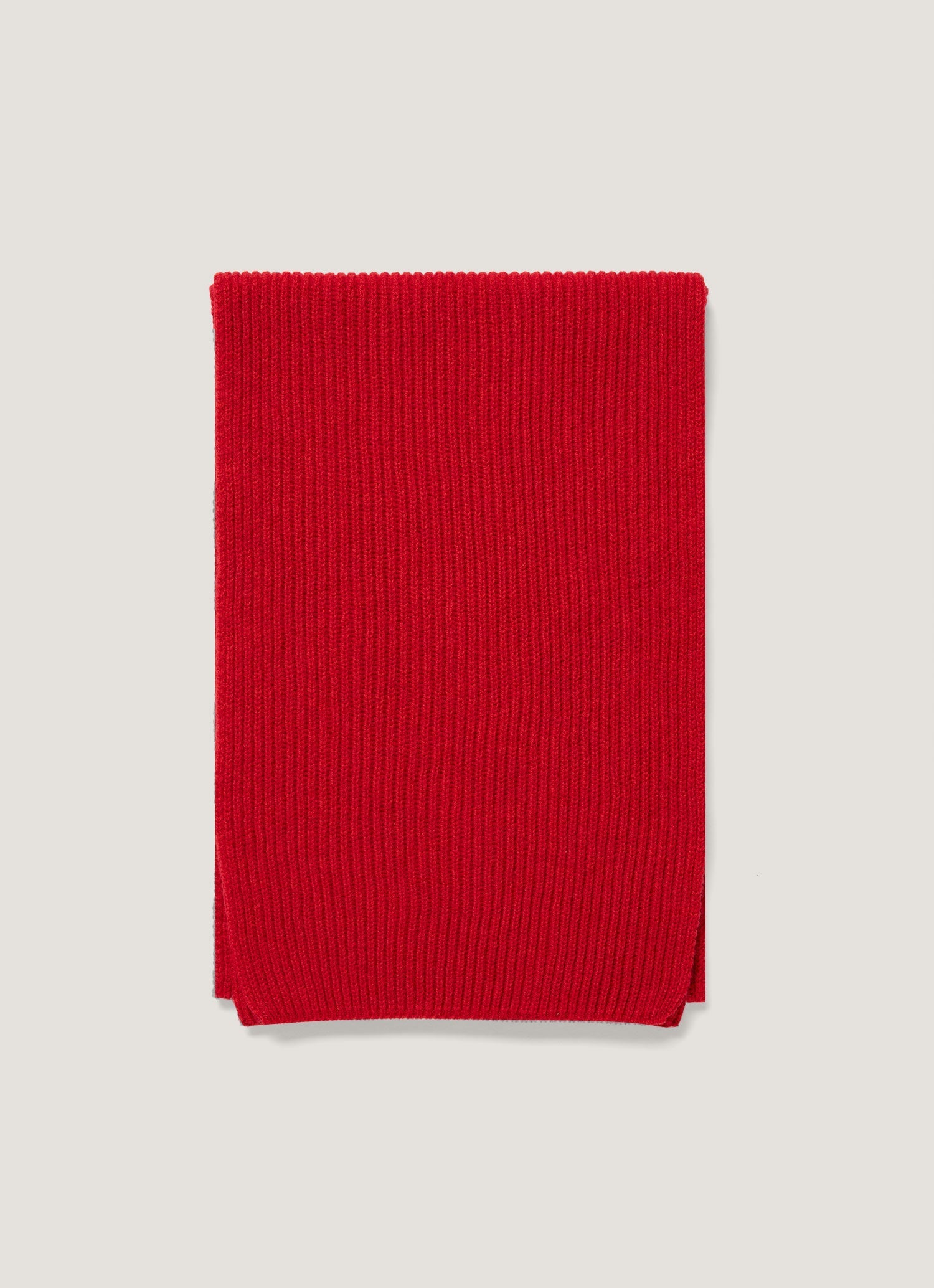 Men's Cashmere Ribbed Scarf in Ruby Red