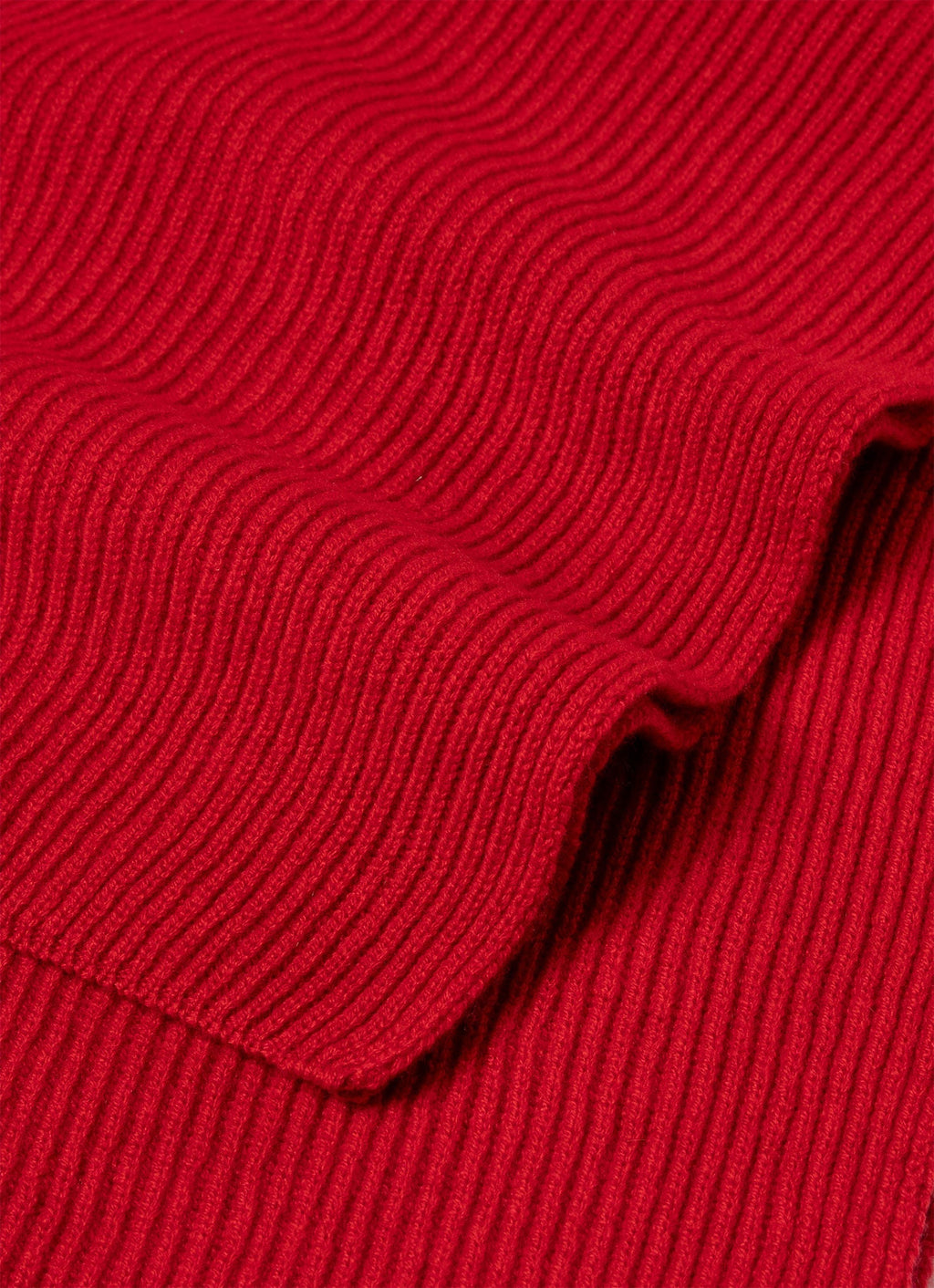 Men's Cashmere Ribbed Scarf in Ruby Red