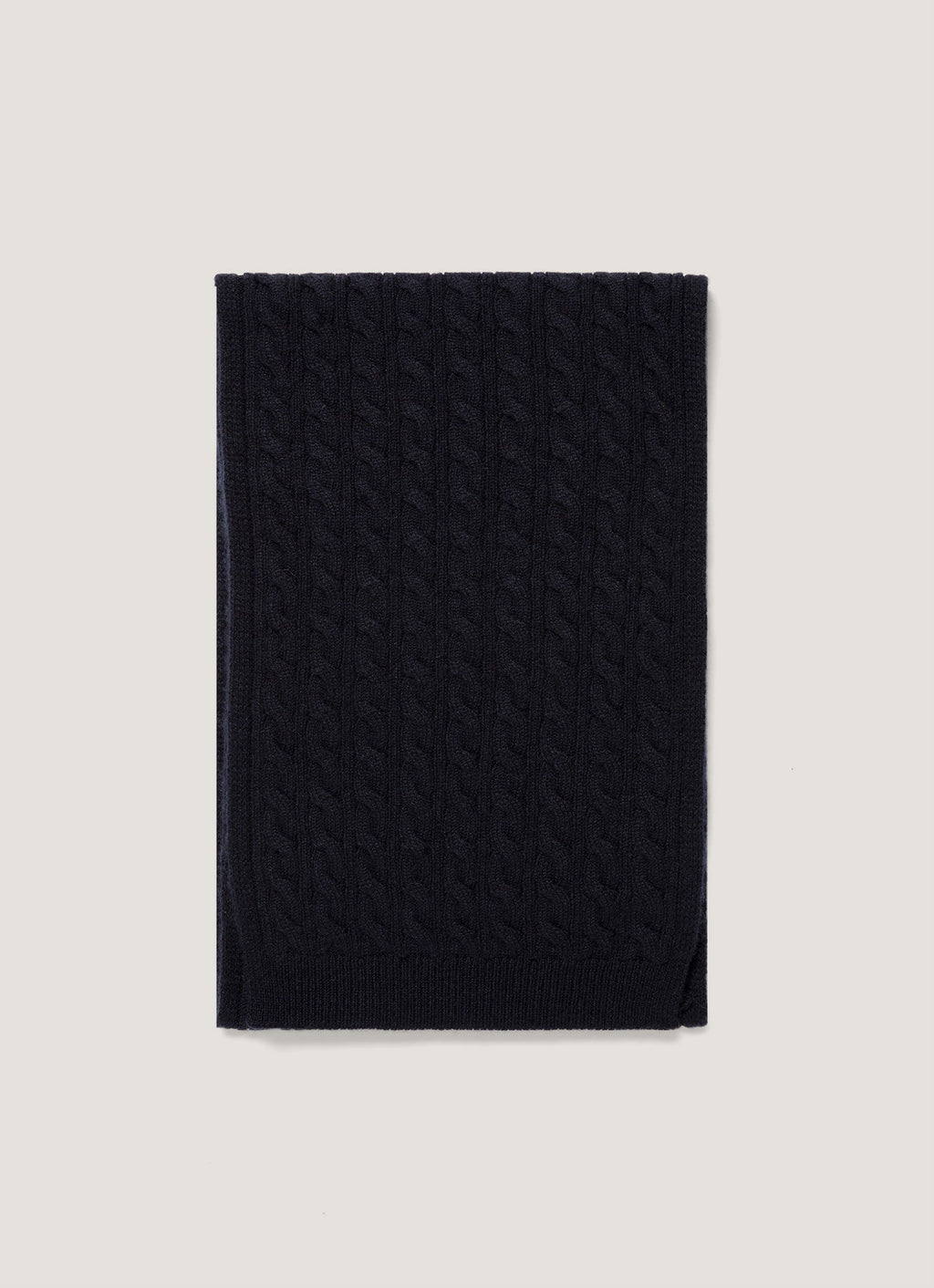 Men's Cashmere Cable Scarf in Navy