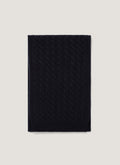 Men's Cashmere Cable Scarf in Navy