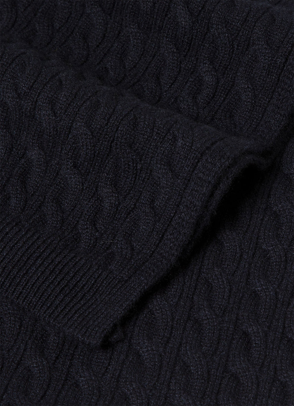 Men's Cashmere Cable Scarf in Navy
