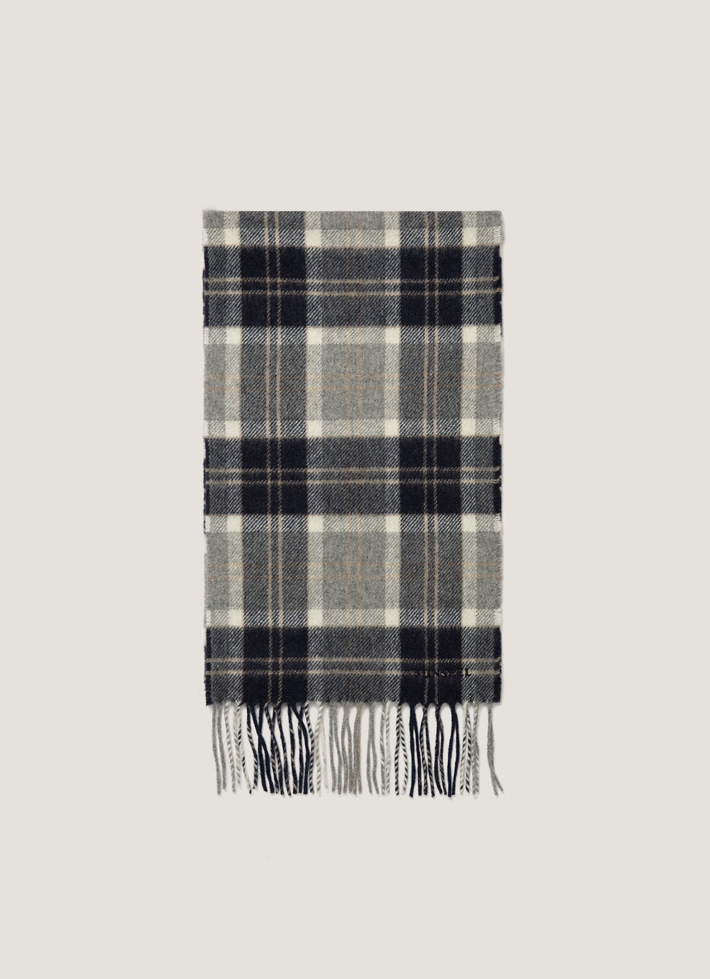 Men's Cashmere Scarf in Navy Check