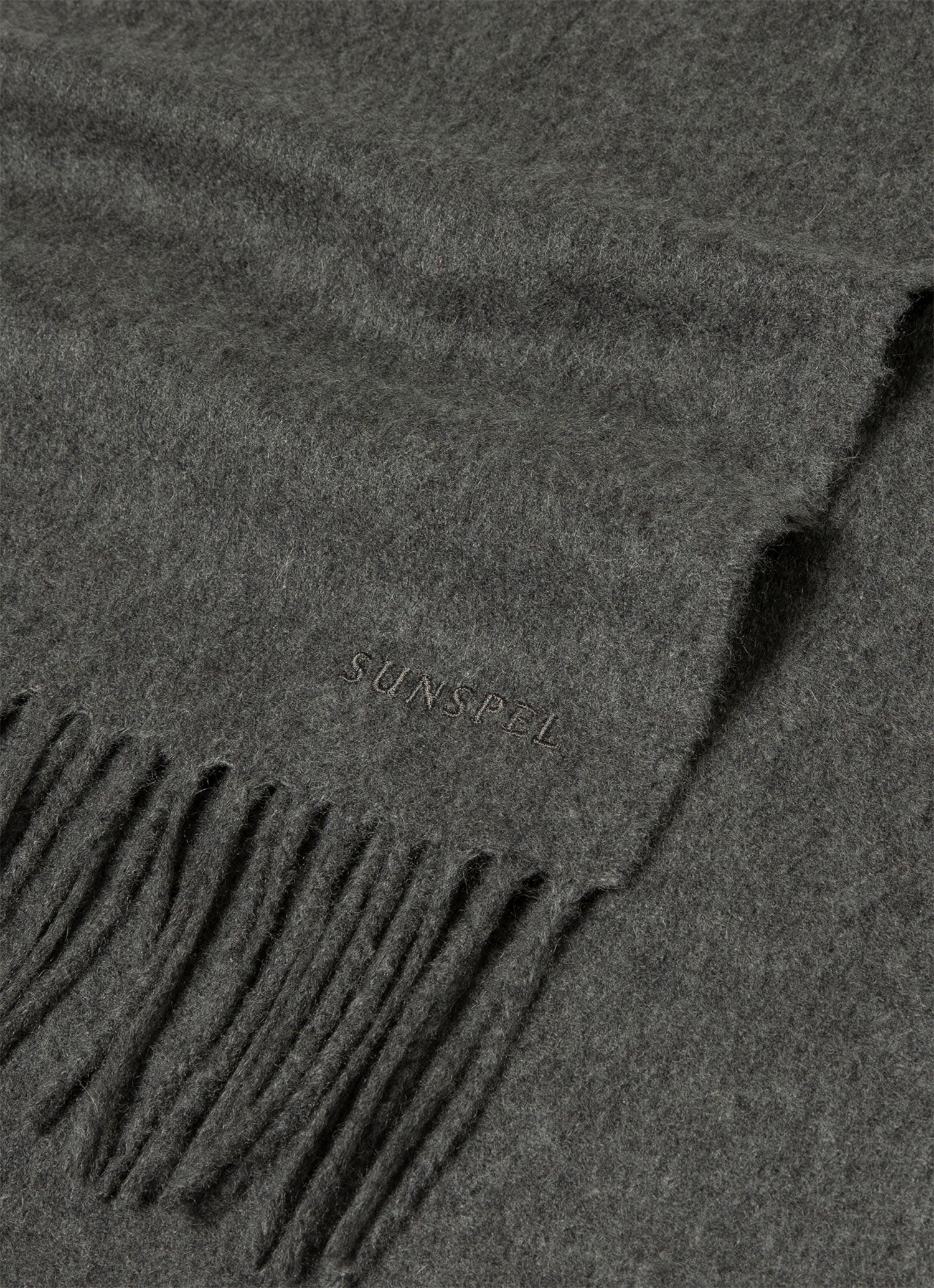 Men's Cashmere Scarf in Charcoal Melange