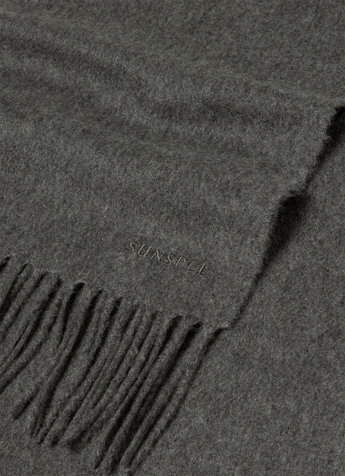 Men's Cashmere Scarf in Charcoal Melange