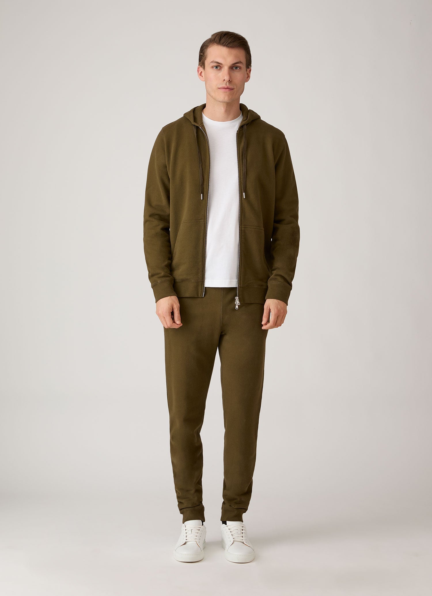 Men's Loopback Zip Hoodie in Loden Green