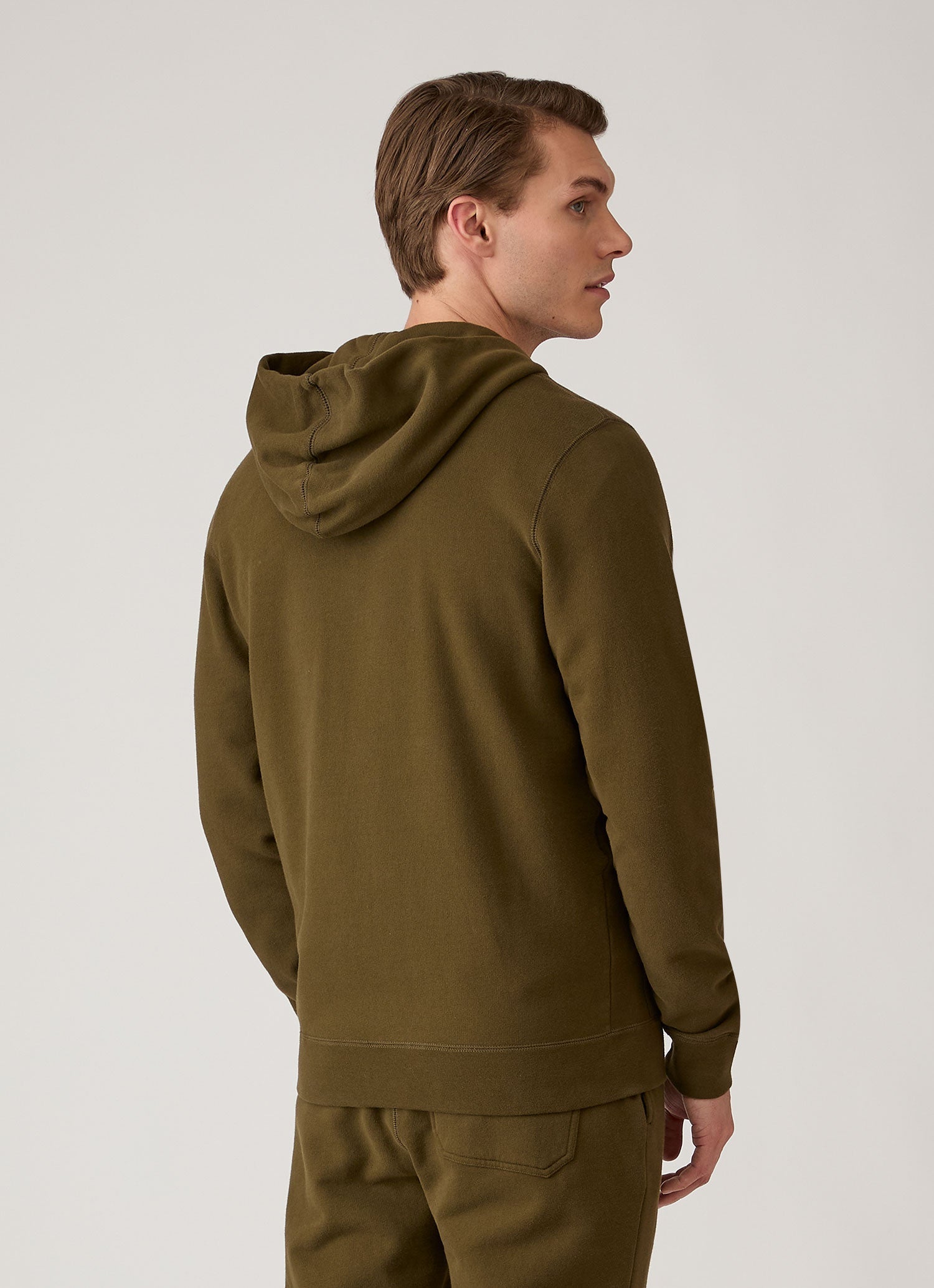Men's Loopback Zip Hoodie in Loden Green