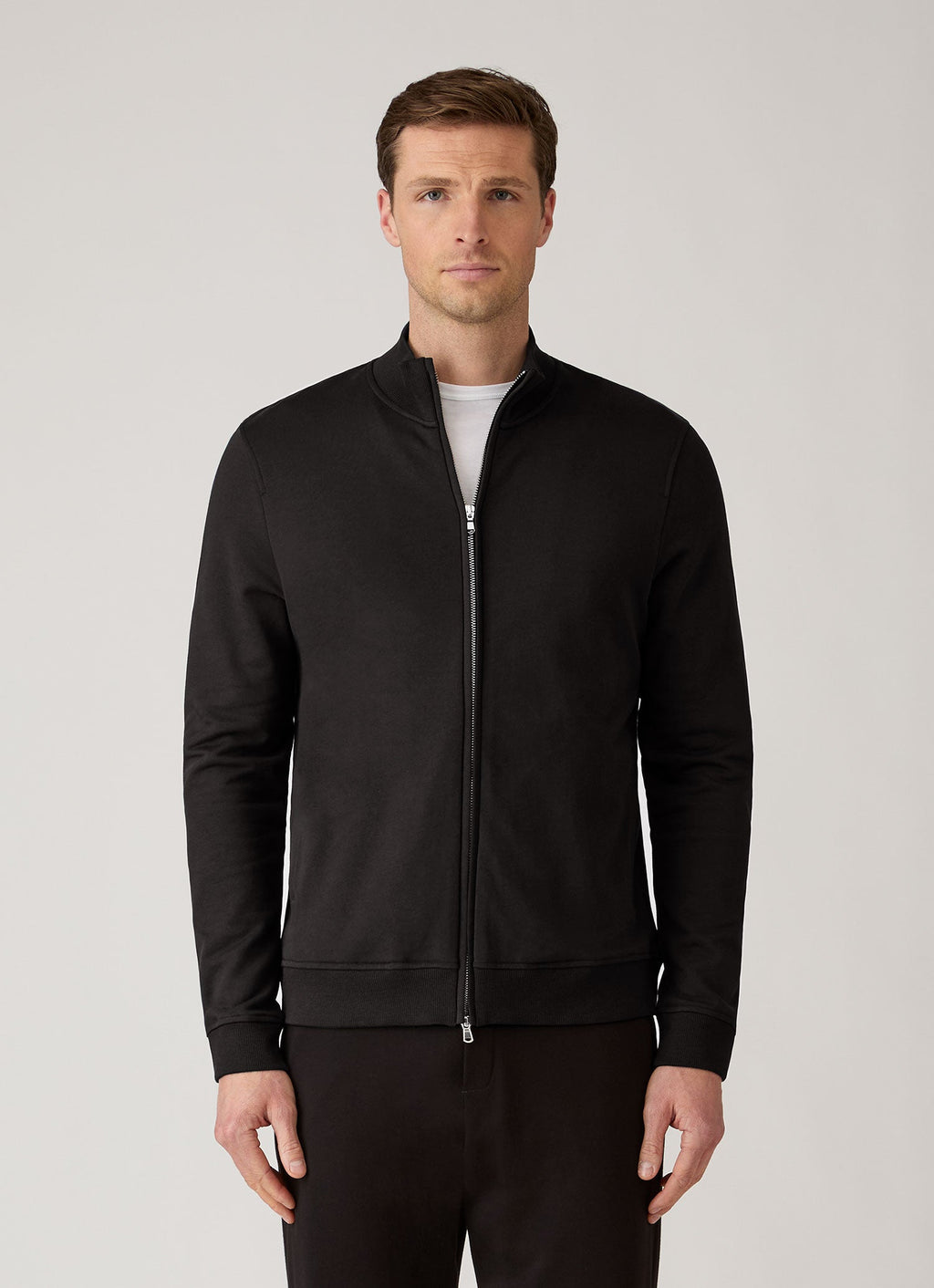 Men's Supima Loopback Zip Sweatshirt in Black
