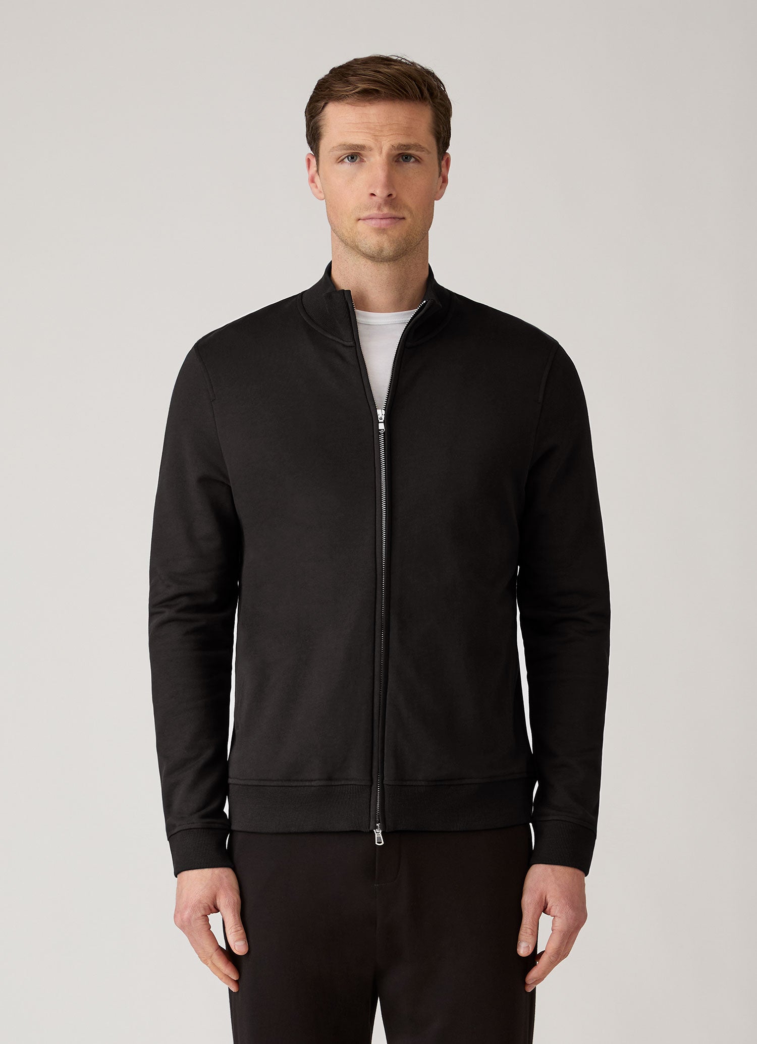 Men's Supima Loopback Zip Sweatshirt in Black