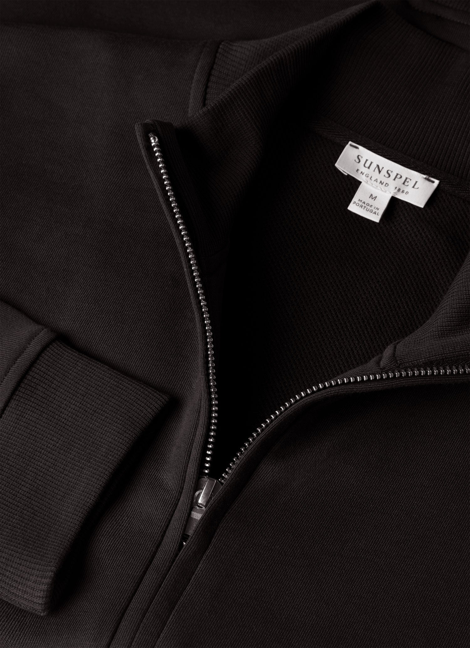 Men's Supima Loopback Zip Sweatshirt in Black