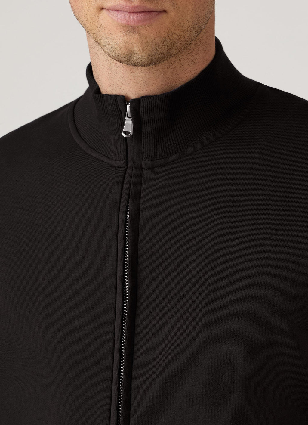 Men's Supima Loopback Zip Sweatshirt in Black