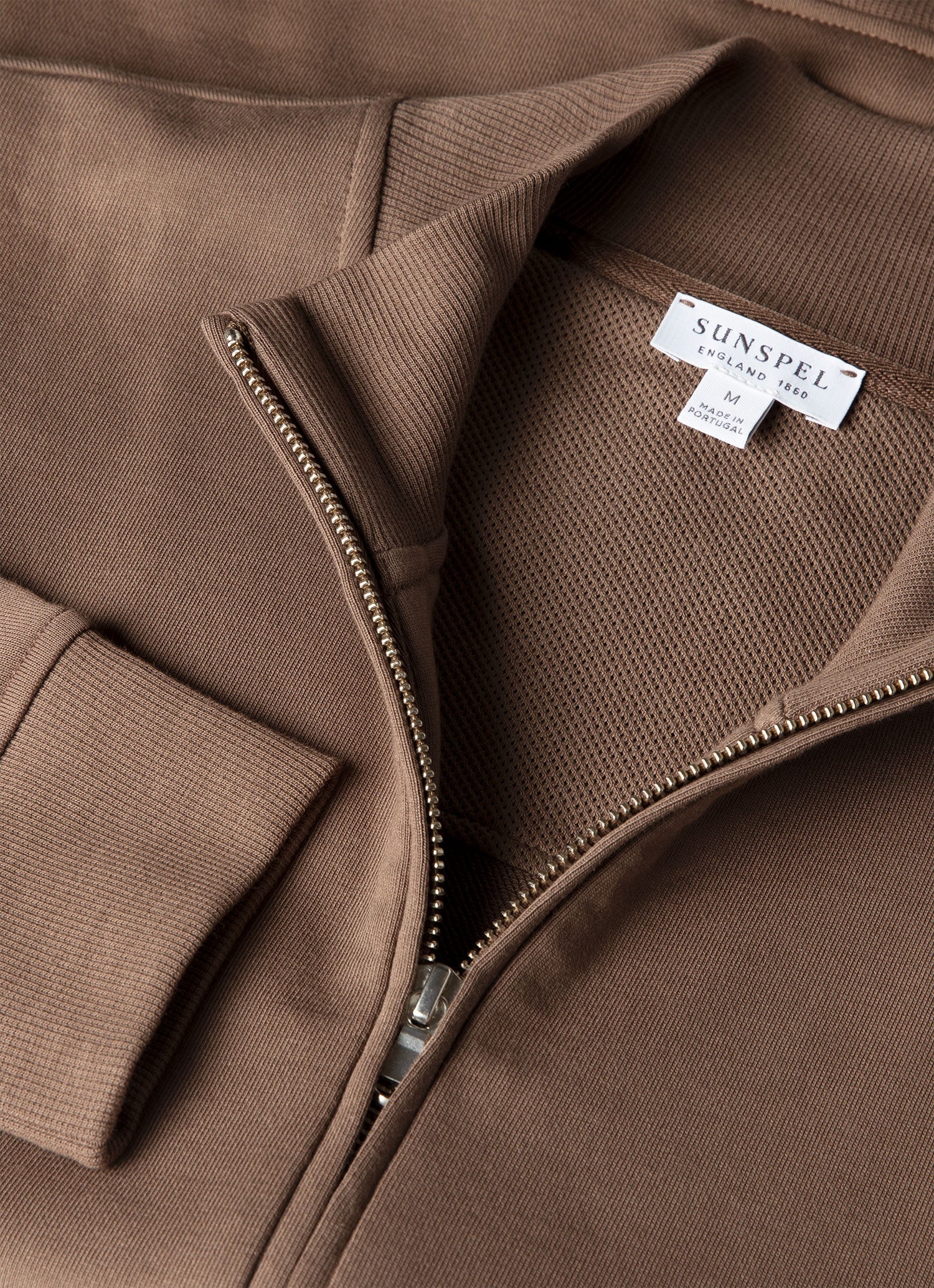 Men's Supima Loopback Zip Sweatshirt in Dark Cedar