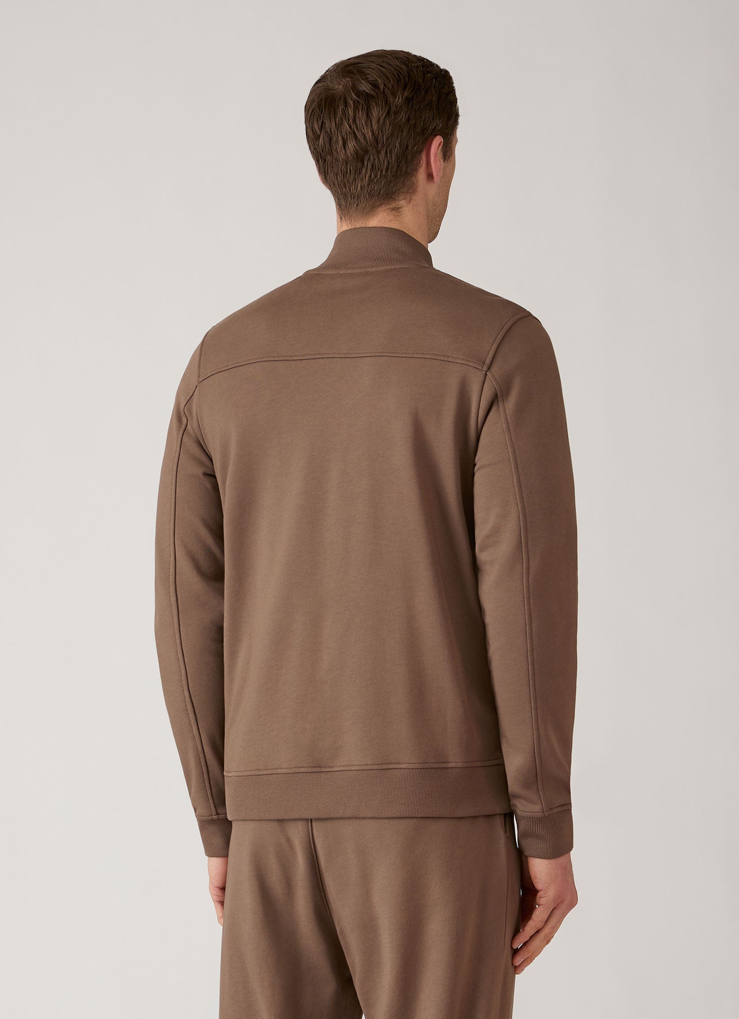 Men's Supima Loopback Zip Sweatshirt in Dark Cedar