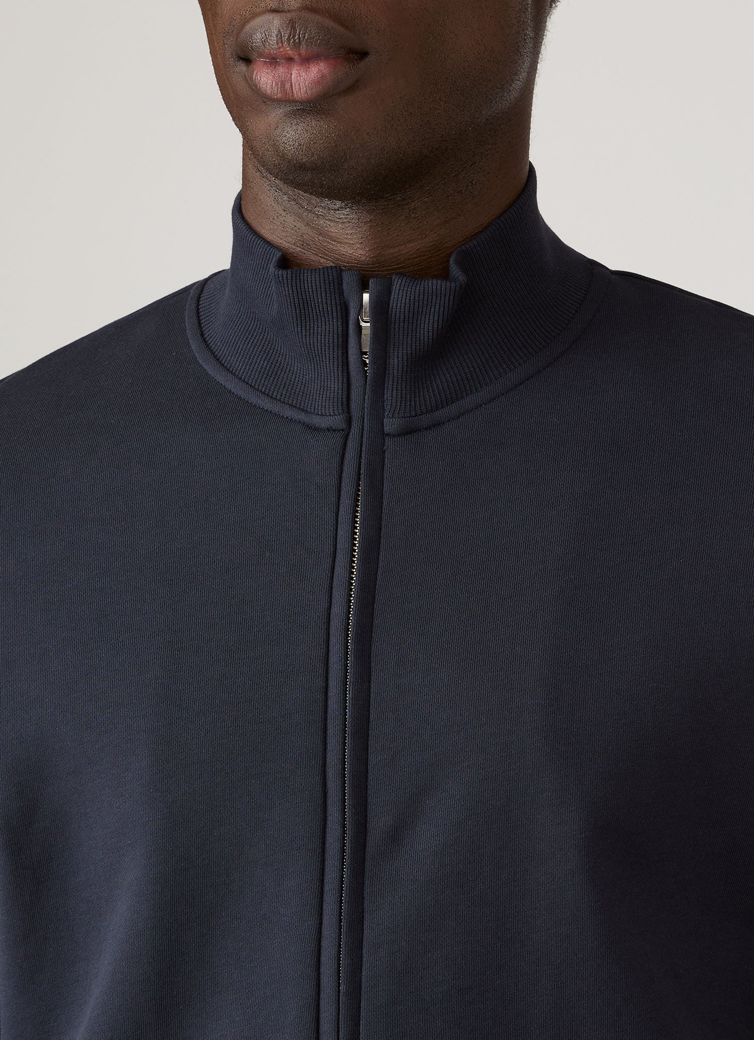 Men's Supima Loopback Zip Sweatshirt in Midnight Navy