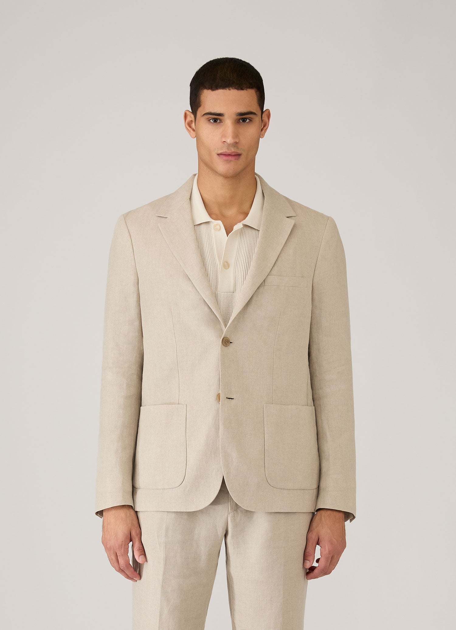 Men's Linen Blazer in Sand