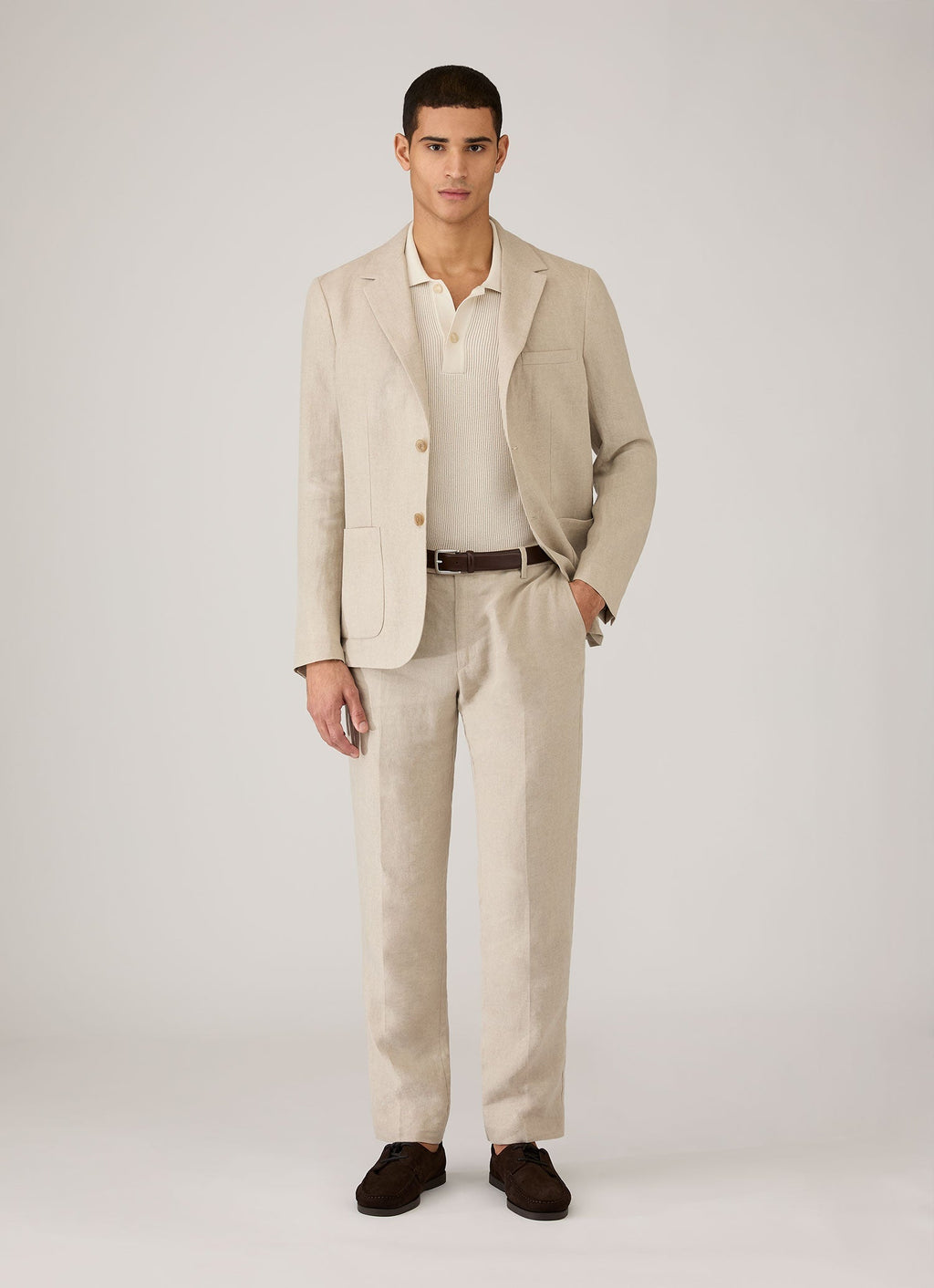Men's Linen Blazer in Sand