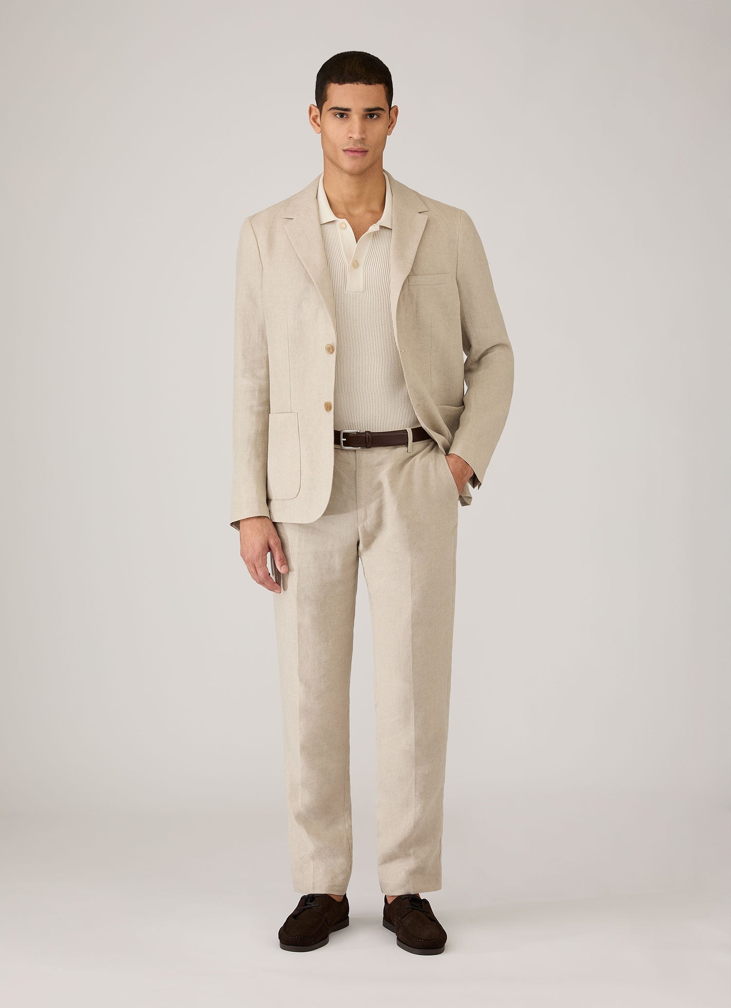 Men's Linen Blazer in Sand