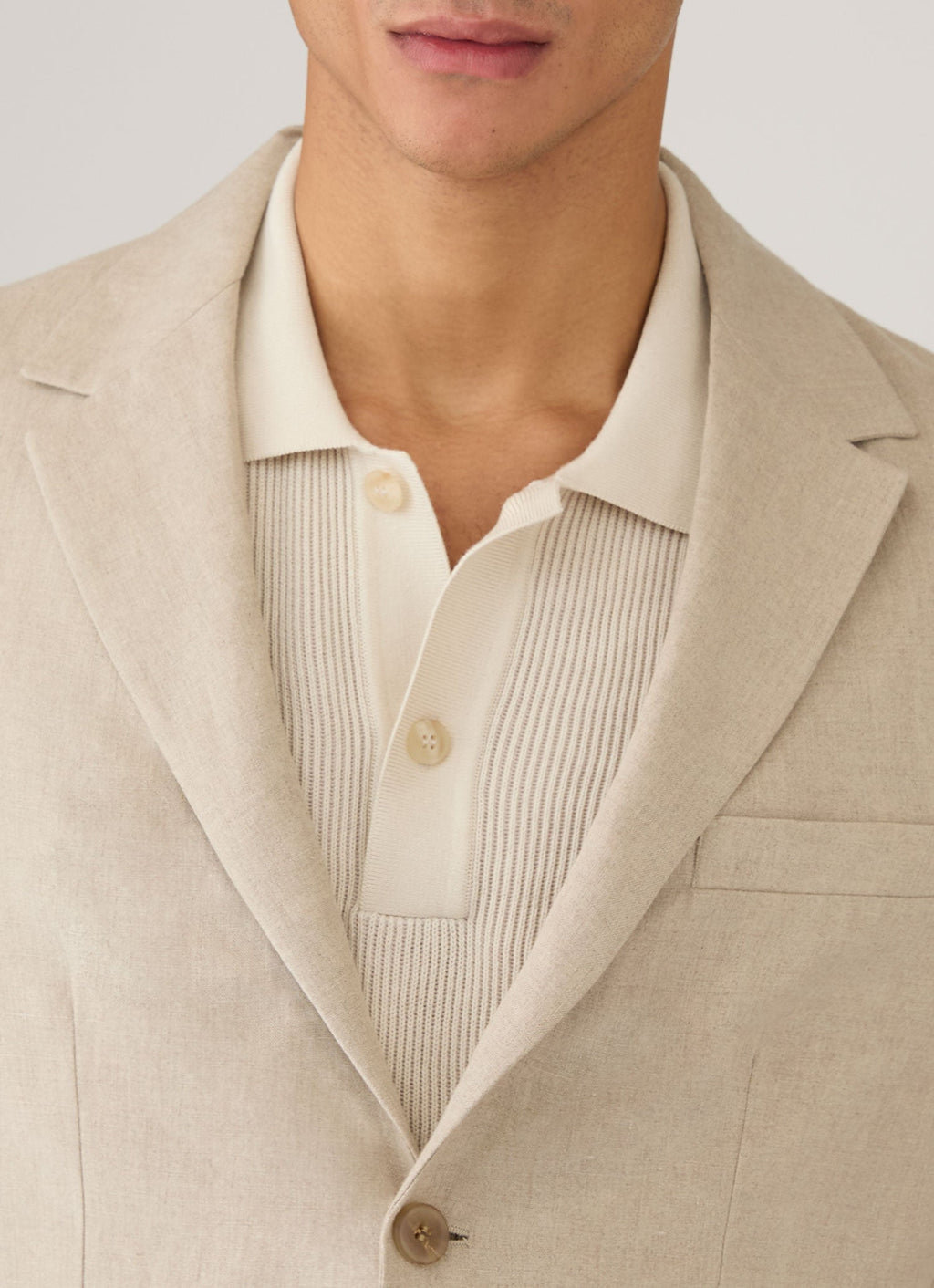 Men's Linen Blazer in Sand