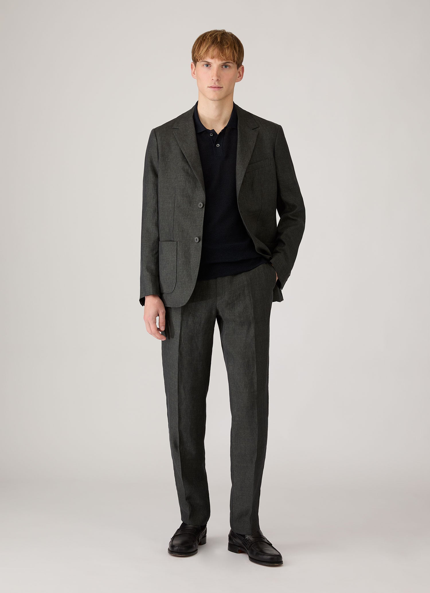 Men's Linen Blazer in Forest