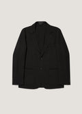Men's Textured Wool Blazer in Dark Charcoal Melange