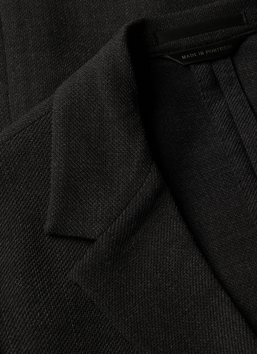 Men's Textured Wool Blazer in Dark Charcoal Melange