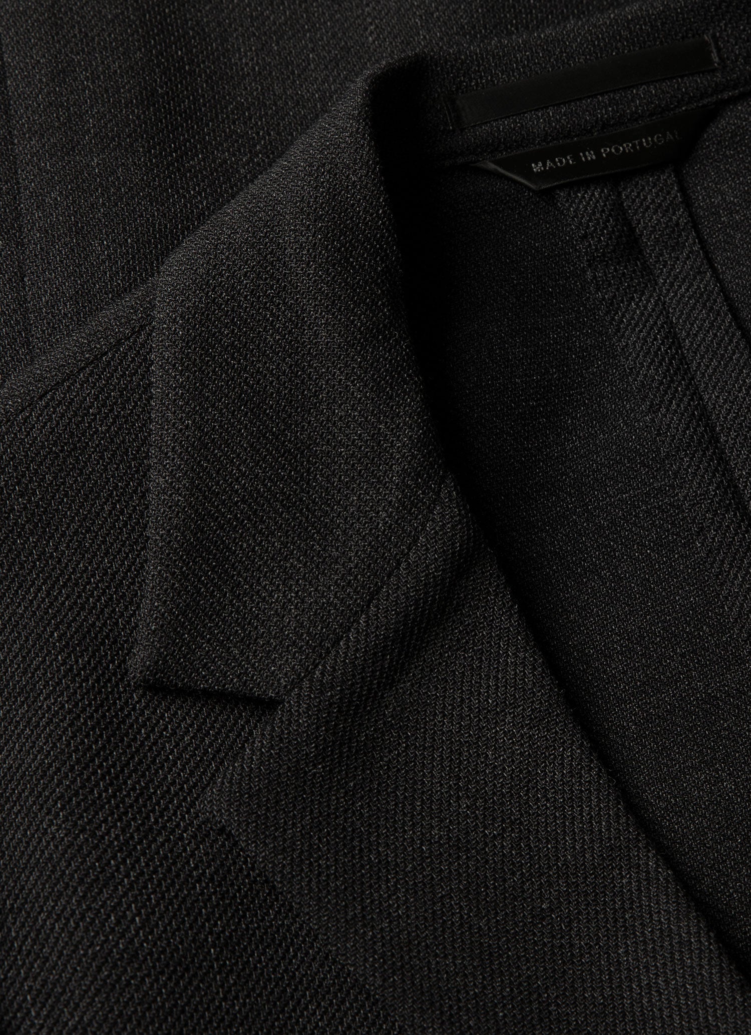 Men's Textured Wool Blazer in Dark Charcoal Melange