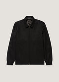 Men's Boiled Wool Harrington Jacket in Black