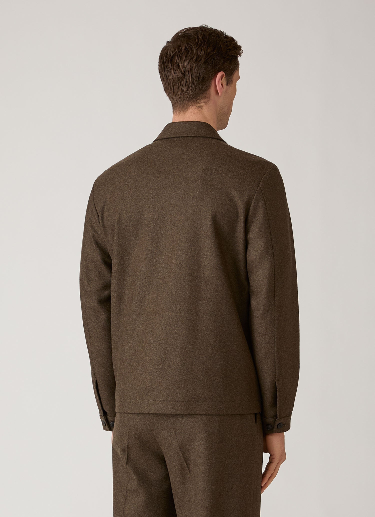 Men's Boiled Wool Harrington Jacket in Loden Green