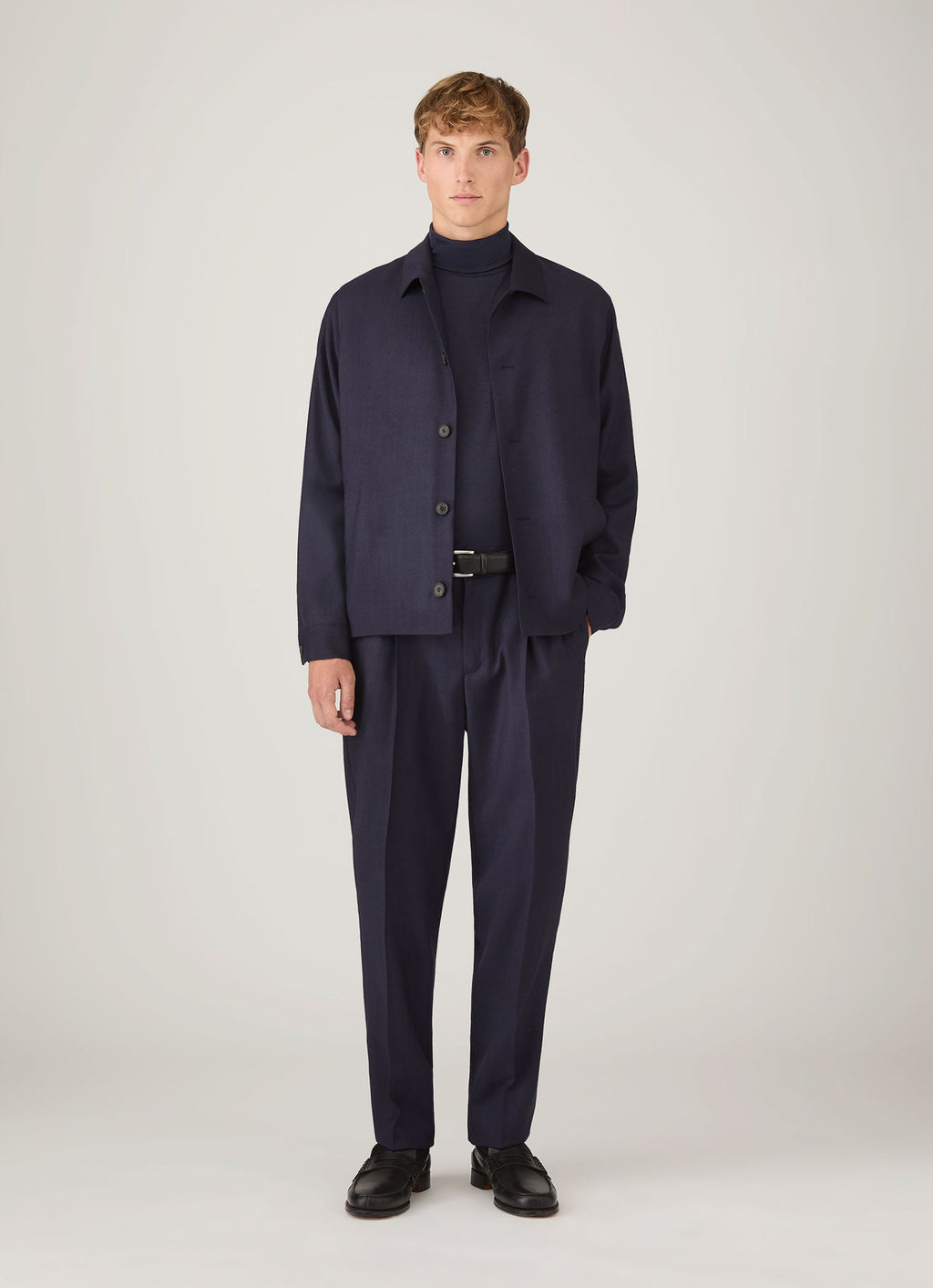 Men's Wool Twill Jacket in Navy