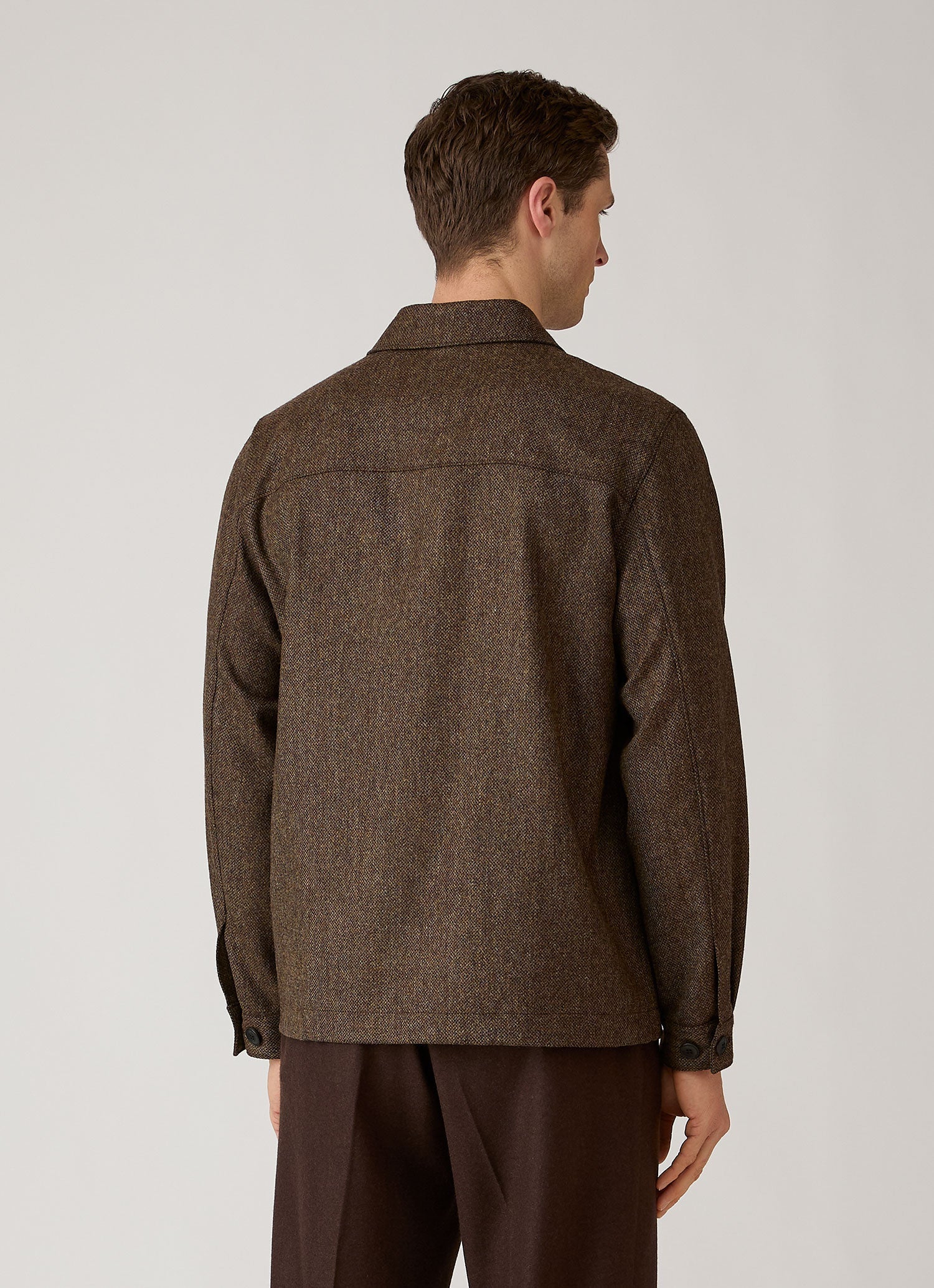 Men's Wool Twill Chore Jacket in Loden Green Melange