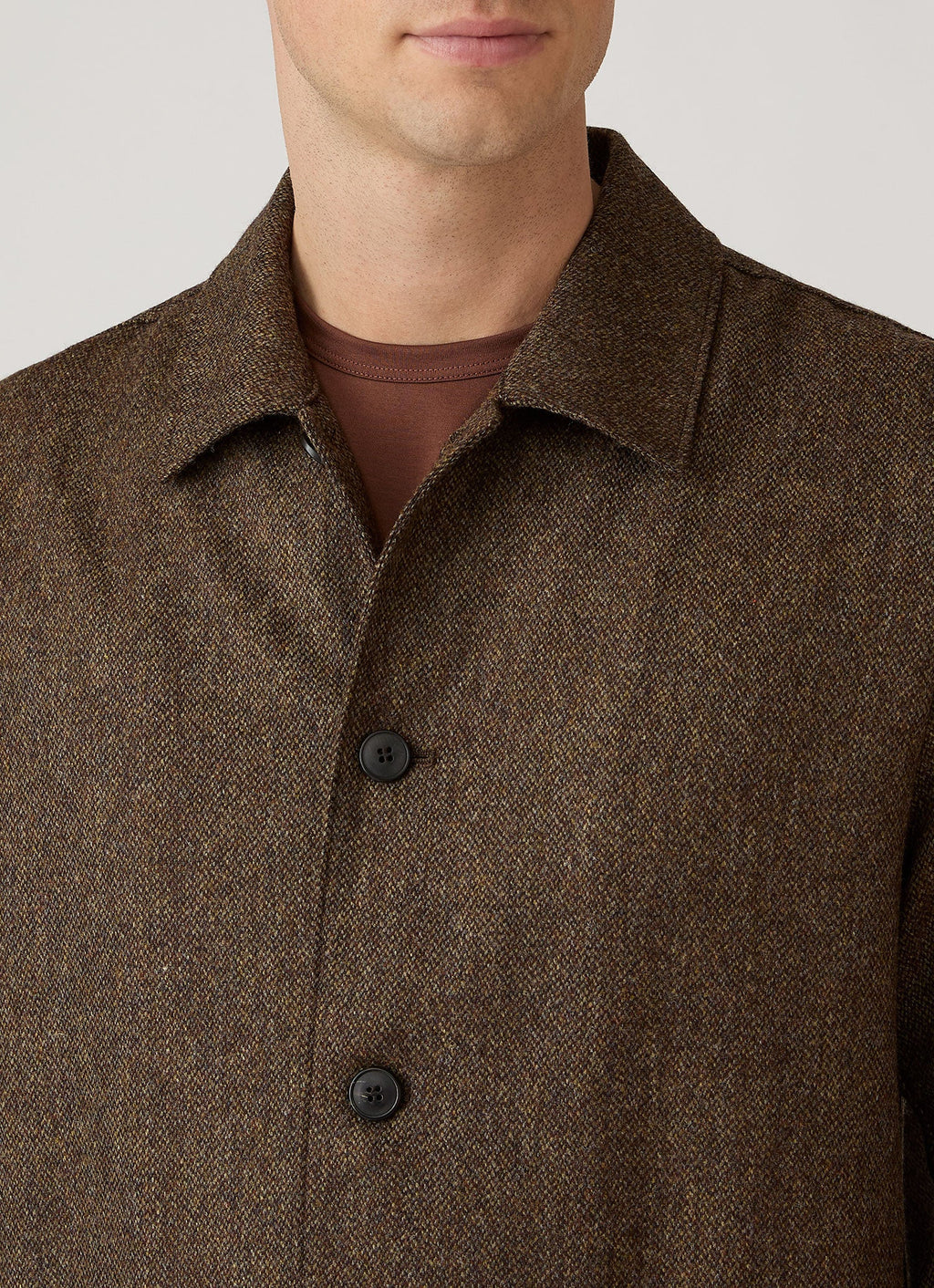 Men's Wool Twill Chore Jacket in Loden Green Melange