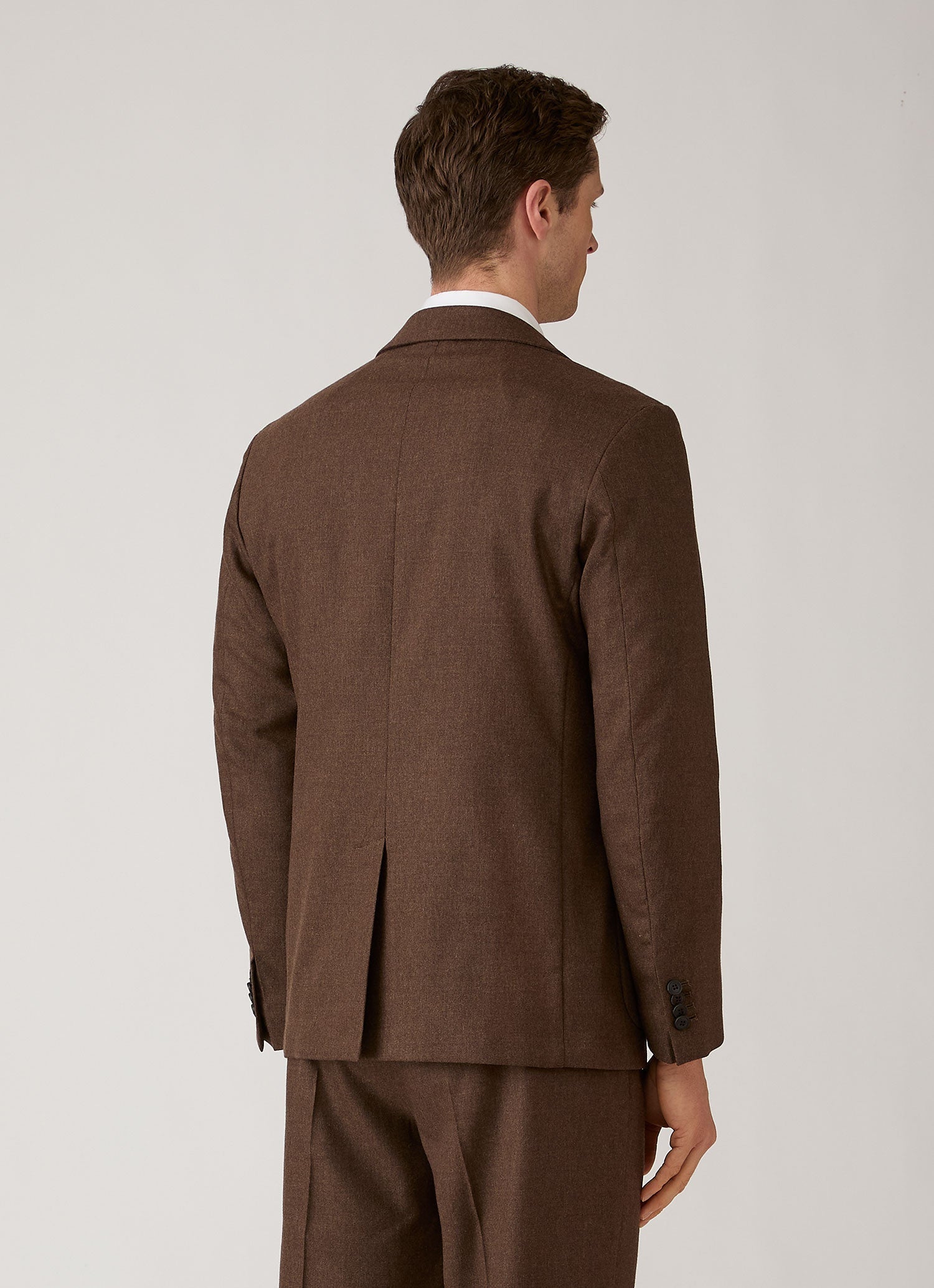 Men's Wool Cashmere Flannel Blazer in Light Brown Melange