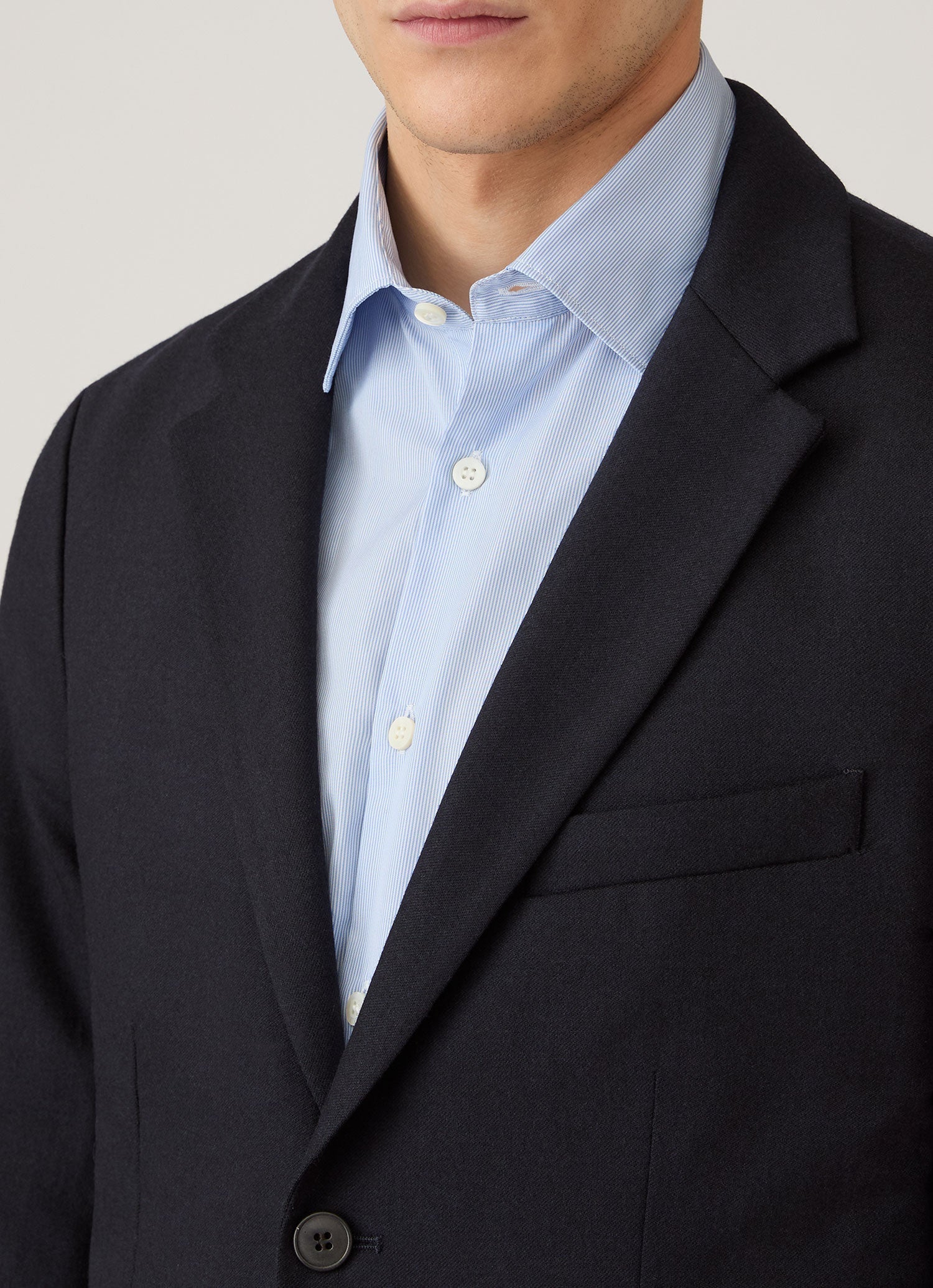 Men's Wool Cashmere Flannel Blazer in Navy