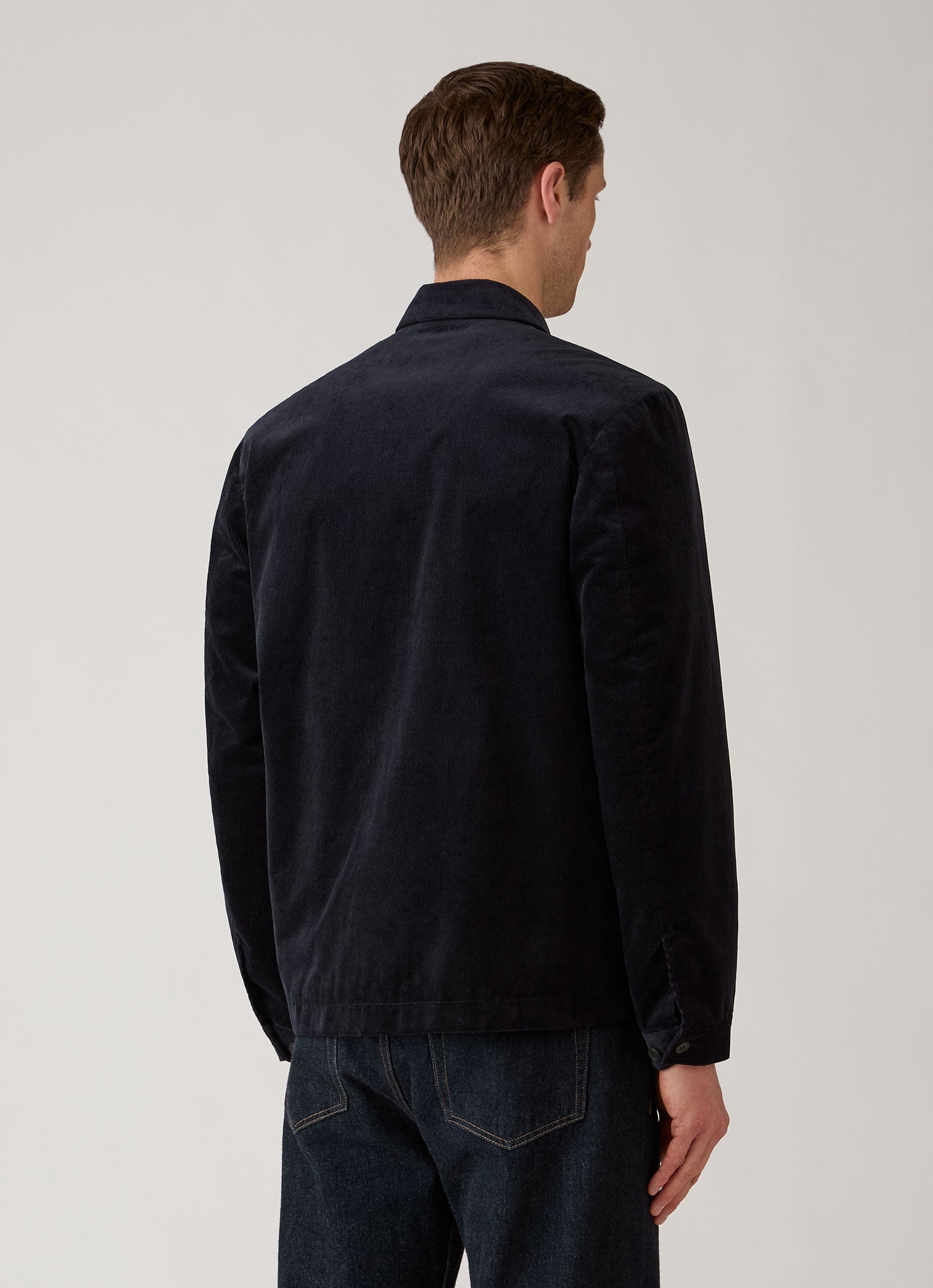 Men's Corduroy Harrington Jacket in Navy