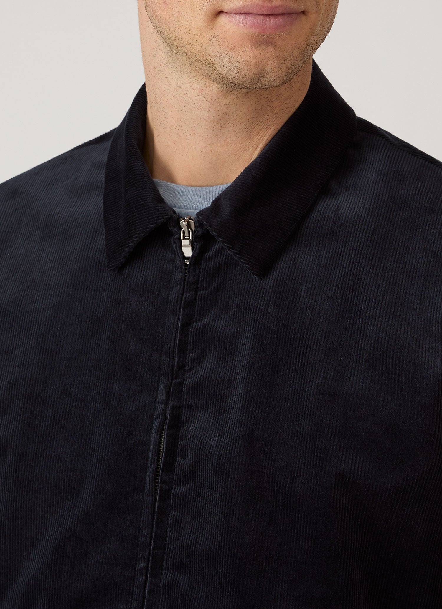Men's Corduroy Harrington Jacket in Navy