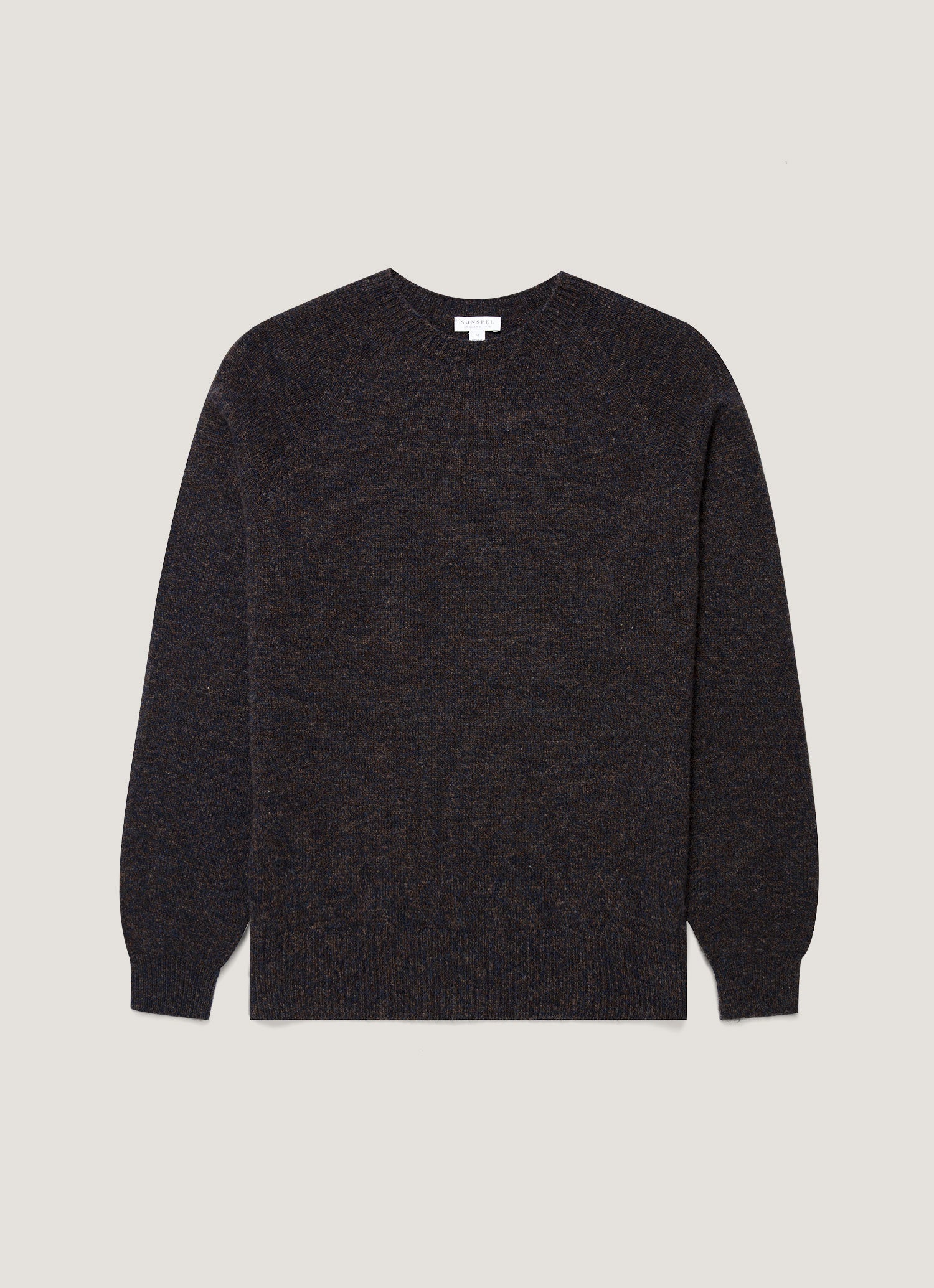 Men's Lambswool Crew Neck Jumper in Midnight Navy Twist