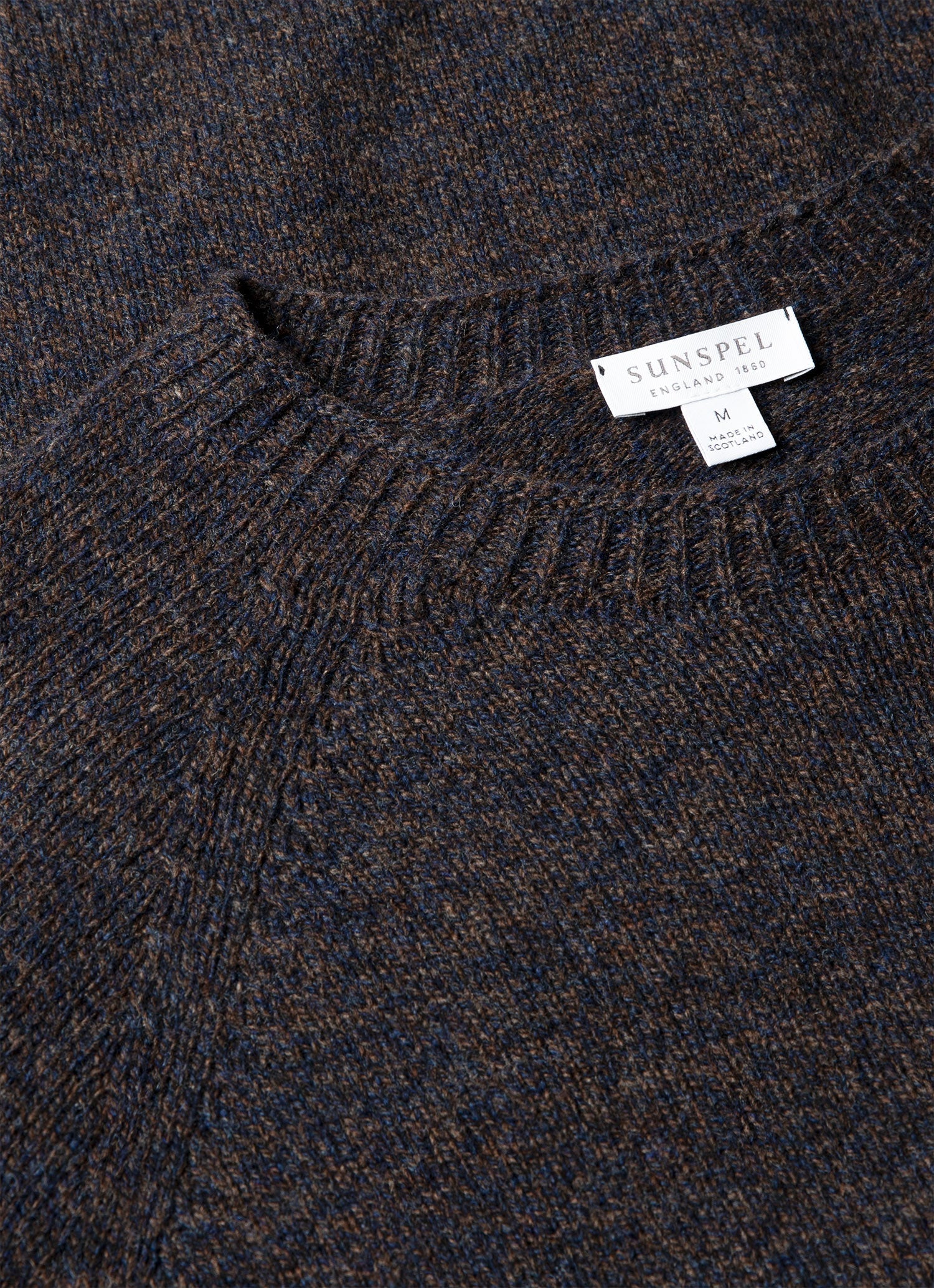 Men's Lambswool Crew Neck Jumper in Midnight Navy Twist