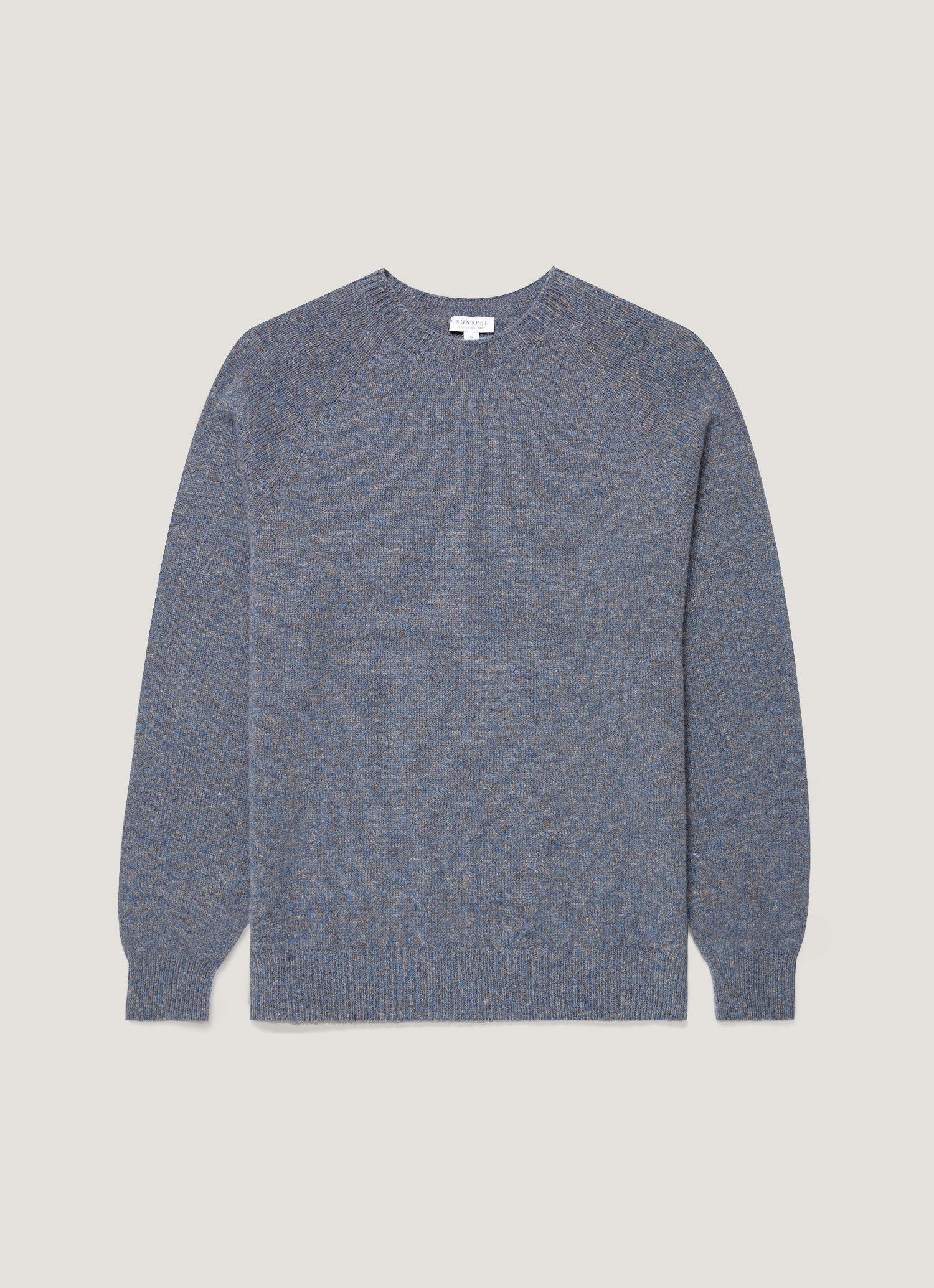 Men's Lambswool Crew Neck Jumper in Denim Twist