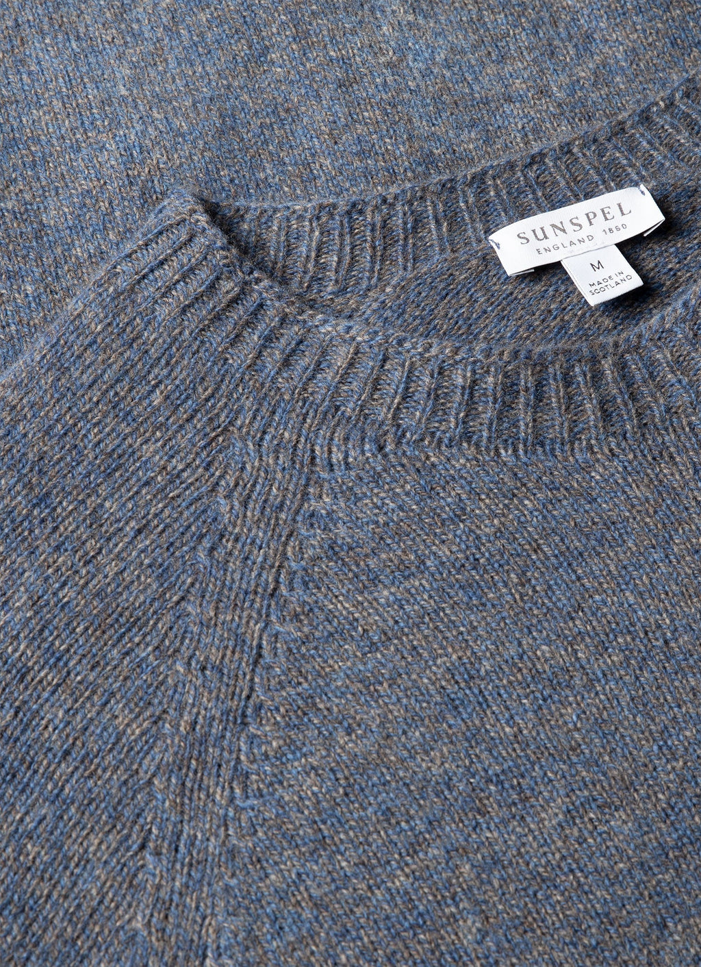 Men's Lambswool Crew Neck Jumper in Denim Twist