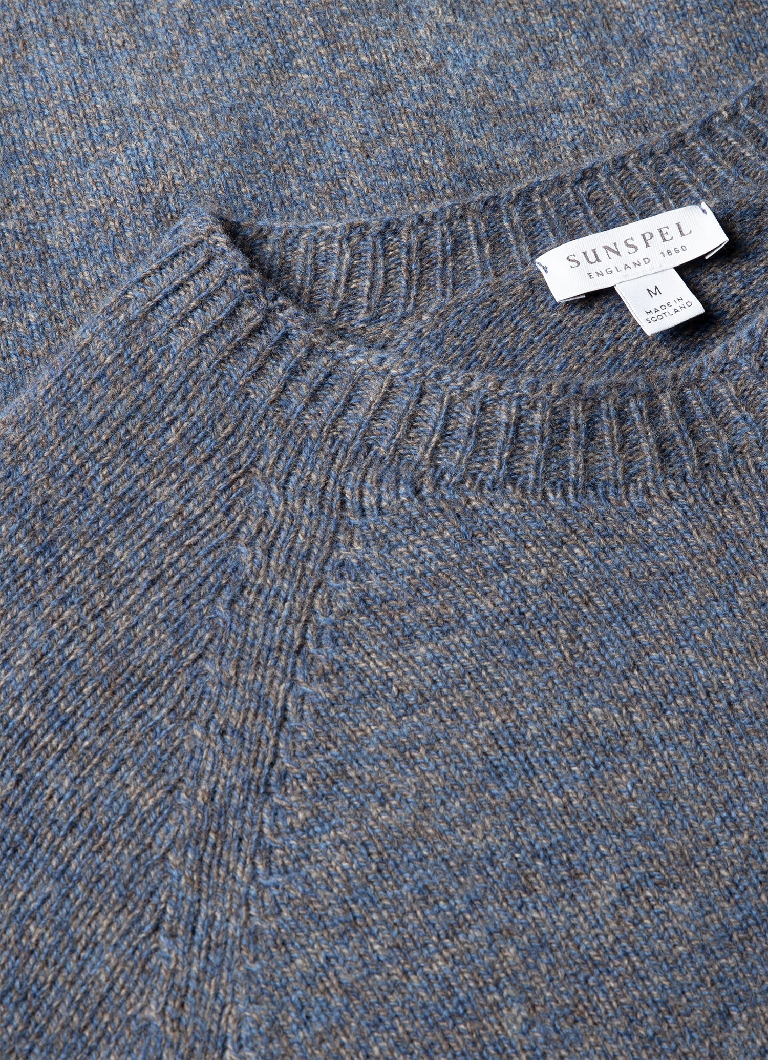 Men's Lambswool Crew Neck Jumper in Denim Twist