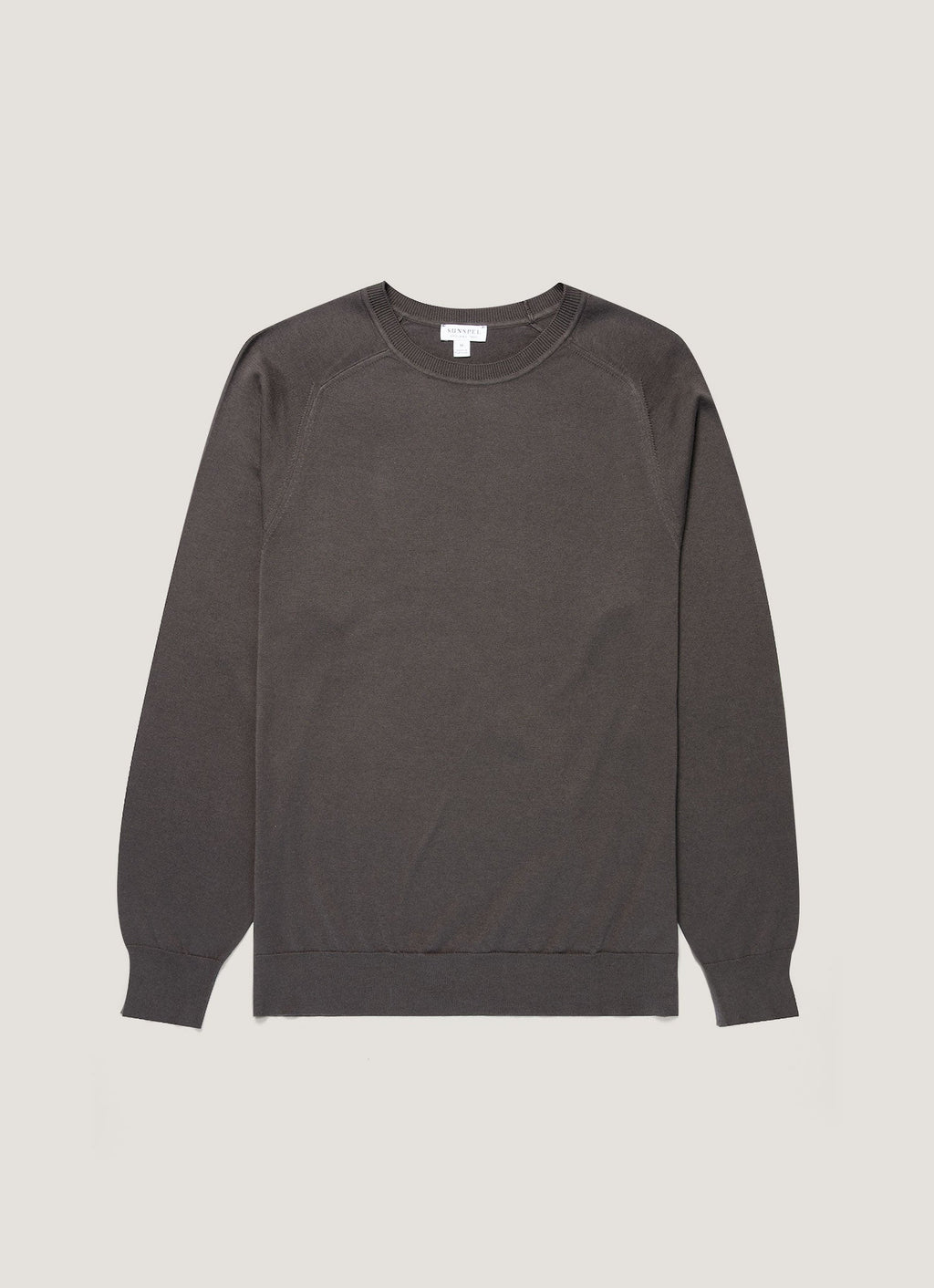 Men's Sea Island Cashmere Crew Neck Jumper in Anthracite
