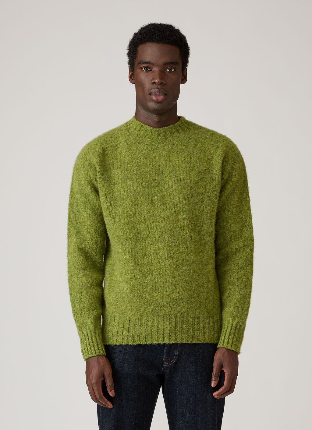 Men's Shetland Crew Neck Jumper in Crabapple