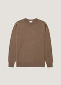 Men's Cashmere Crew Neck Jumper in Taupe
