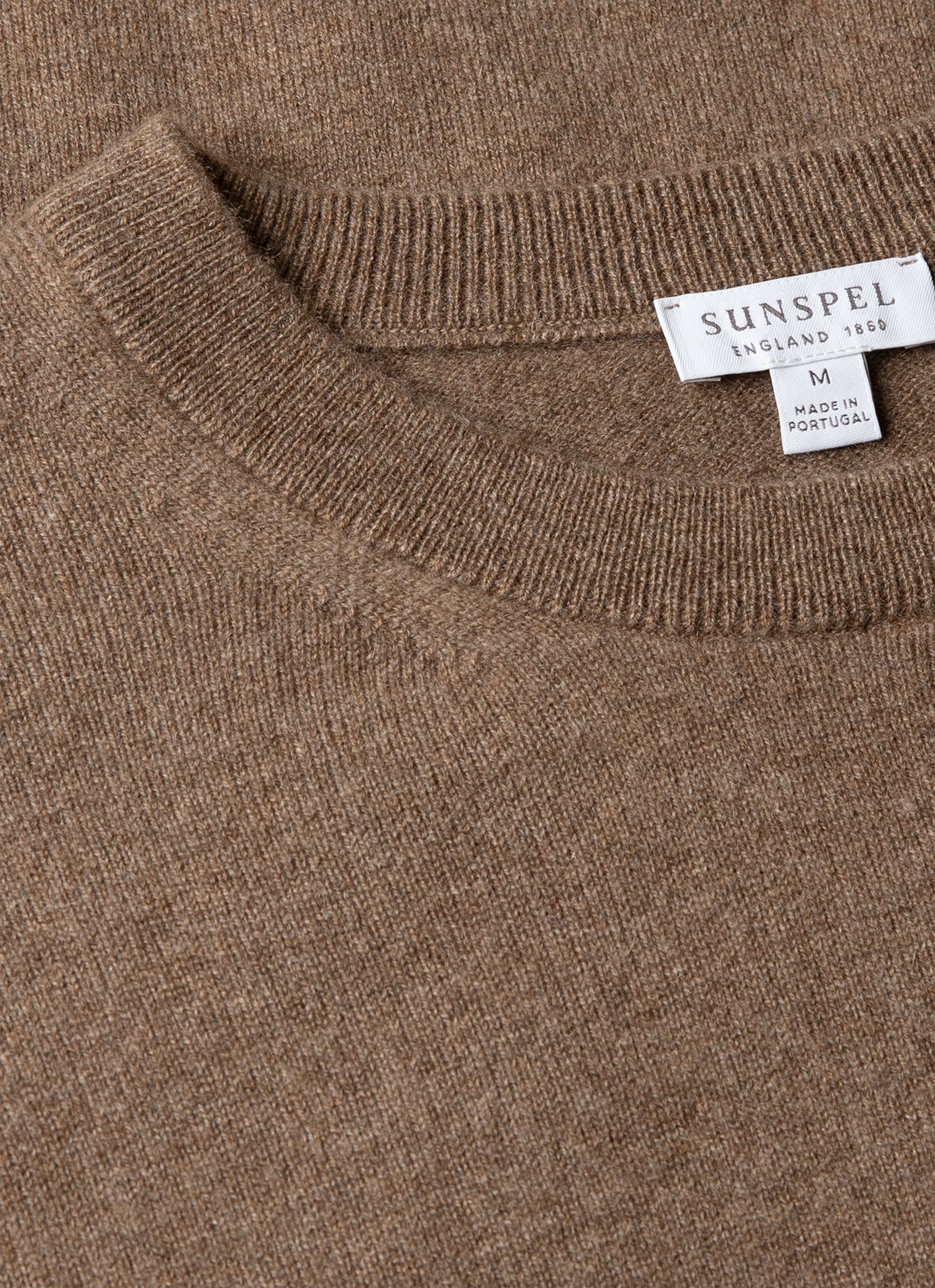 Men's Cashmere Crew Neck Jumper in Taupe