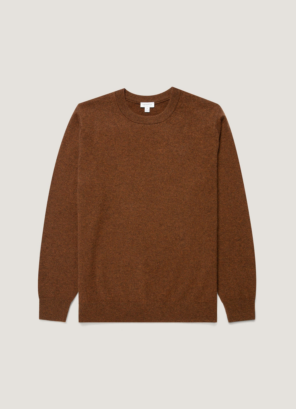 Men's Cashmere Crew Neck Jumper in Chestnut Melange