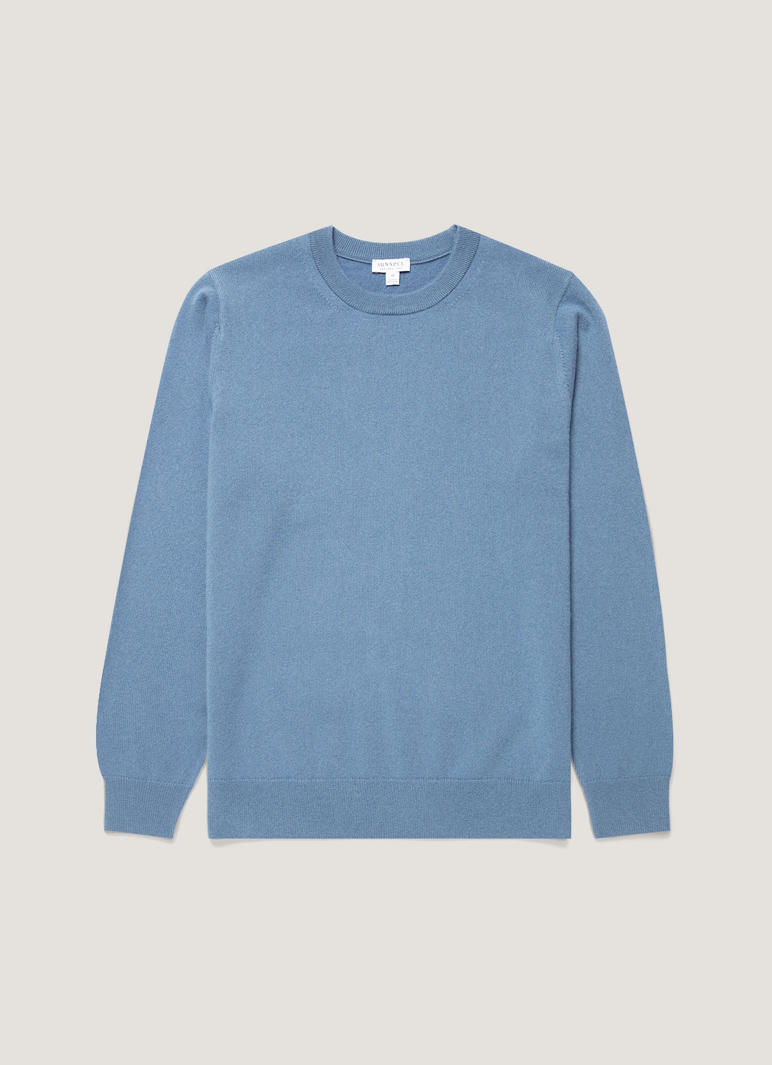 Men's Cashmere Crew Neck Jumper in Powder Blue