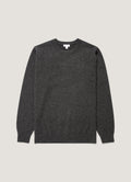 Men's Cashmere Crew Neck Jumper in Charcoal Melange