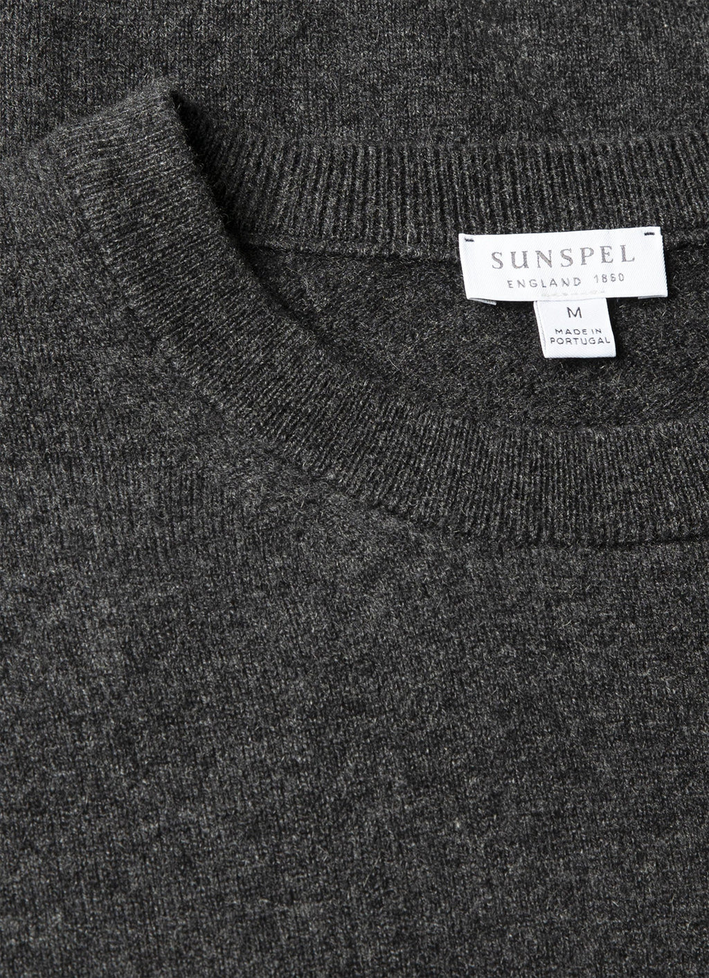 Men's Cashmere Crew Neck Jumper in Charcoal Melange