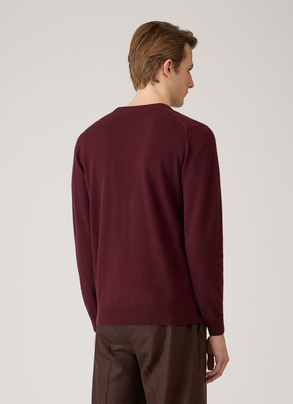 Men's Cashmere Crew Neck Jumper in Bakelite